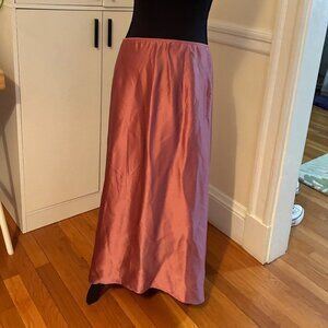 Vince pink satin slip skirt